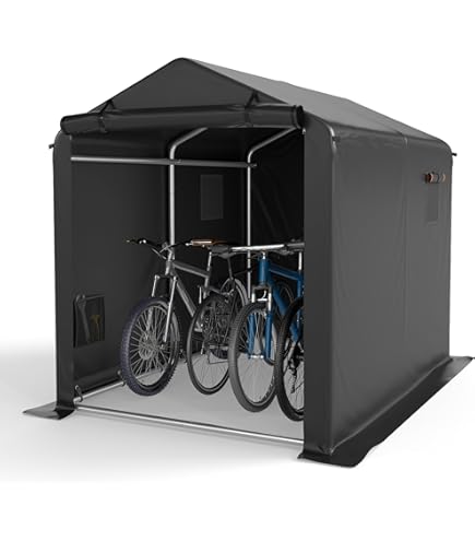 Amazon | サイクルハウス 5-6台 自転車置き場 家庭用 屋根 テント